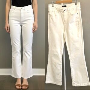 Massimo Dutti White Boot Cut Fit Flared Low Rise Boho High Rise Denim Jeans. US8